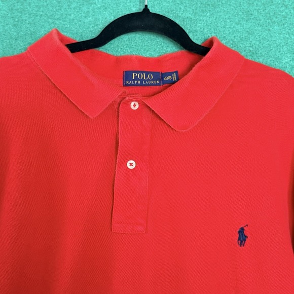 Polo by Ralph Lauren Other - Polo Ralph Lauren Mens Red Polo Shirt Cotton 4XB  Blue Pony Logo Short Sleeve